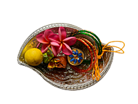 Silver plated plastic decorative plates small with mango design(Pack of 8pcs) Silver plated plastic decorative plates small with mango design(Pack of 8pcs)