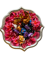 Silver plated plastic decorative plates with floral design(Pack of 5 pcs) Silver plated plastic decorative plates with floral design(Pack of 5 pcs)
