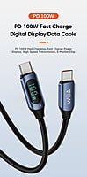 Walk On Air Type C Fast Charging Cable with Smart Digital LED Display |USB C to C |1M 5A PD 100W 480Mbps Data Sync Nylon Braided Cable for Mobile Phones, Laptops, Tablets & More Latest 2023 Version Walk On Air Type C Fast Charging Cable with Smart Digital LED Display |USB C to C |1M 5A PD 100W 480Mbps Data Sync Nylon Braided Cable for Mobile Phones, Laptops, Tablets & More Latest 2023 Version